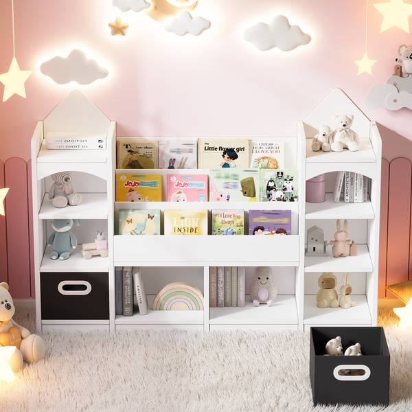 Kinderbuchregal LucyWoody Ⅳ Weiß - Holzwerkstoff - 30 x 90 x 130 cm