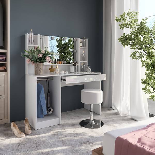 Kaptafel Sherry 57591 wit - plaatmateriaal op houtbasis - 120 x 76 x 51 cm