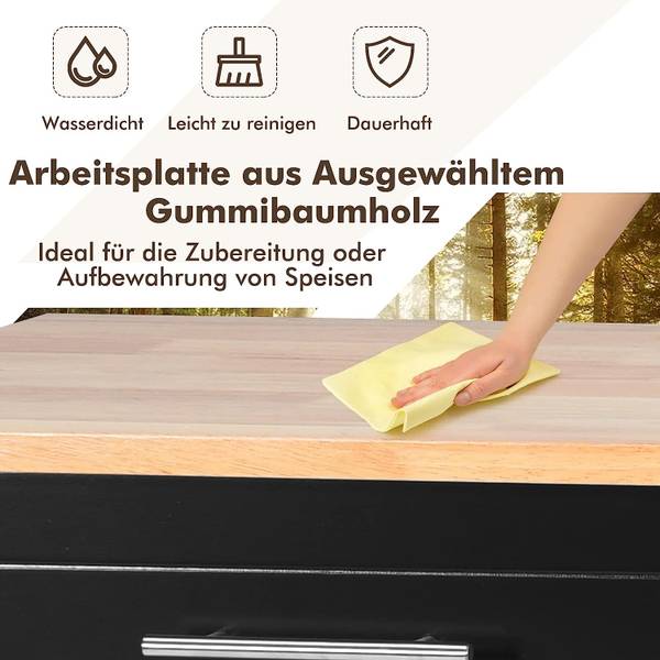 Küchenwagen auf Rollen Schwarz