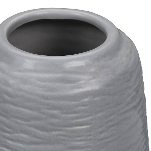 Vase décoratif en lot de 2 Gris - Faïence - 10 x 15 x 10 cm