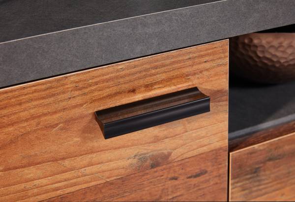 TV-meubelstemming bruin - deels massief hout - 180 x 66 x 47 cm