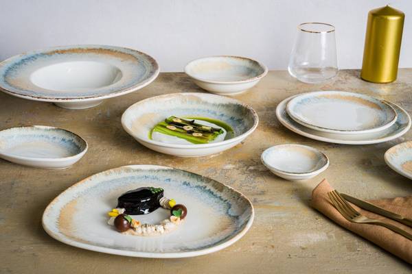 Kommetjes Knidos  set van 2 porselein - 18 x 2 x 18 cm