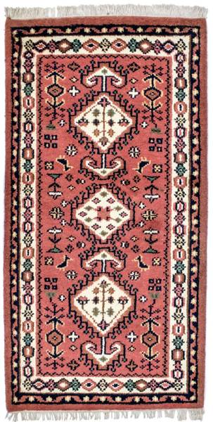 Orientteppich Oriental Orange - Wolle - 90 x 1 x 160 cm