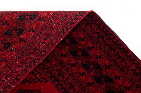 Vloerkleed Afghan XXI rood - wol - 127 x 1 x 215 cm