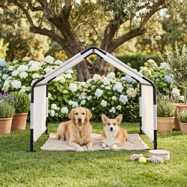 Outdoor Hundezelt Valevali Weiß - Stahl - Polyethylen - 122 x 90 x 122 cm