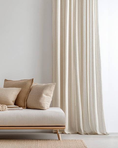 Gardinen Halbtransparant Noa Kräuselband Weiß - Polyester - 1 x 270 x 140 cm