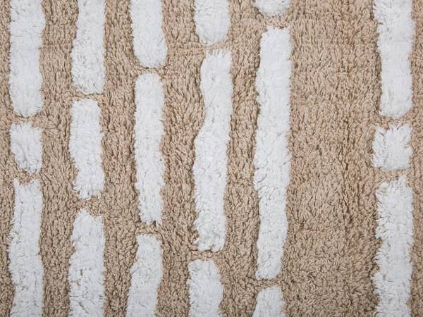 Teppich AHIRLI Beige - Weiß - Naturfaser - 120 x 120 x 120 cm