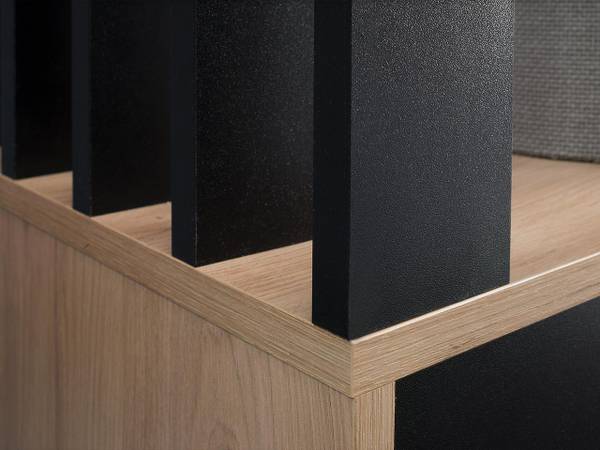 Garderobenschrank Milo Schwarz - Eiche