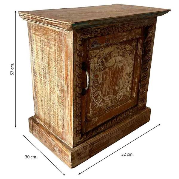 Nachttisch 4523372320 Braun - Massivholz - 52 x 57 x 30 cm
