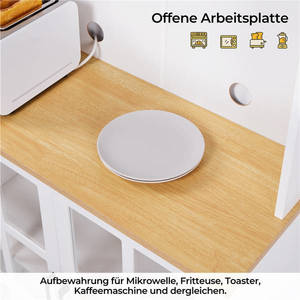 Buffetschrank ARE34 Weiß - Holzwerkstoff - 80 x 183 x 37 cm