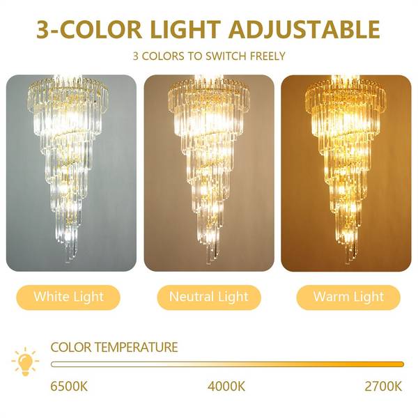 Kronleuchter Aurora Gold - Eisen - Kristallglas - 50 x 160 x 50 cm