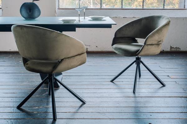 Chaise de salle à manger LARA Vert foncé