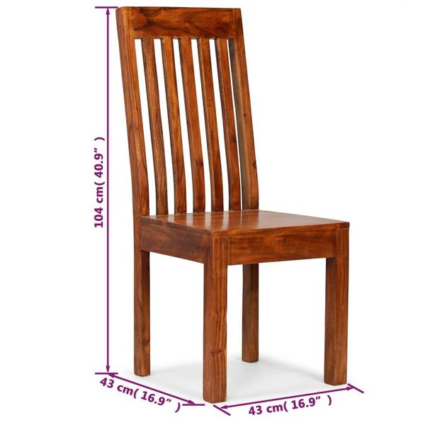 Esszimmerstuhl 275273 4er Set Braun - Massivholz - 42 x 90 x 49 cm