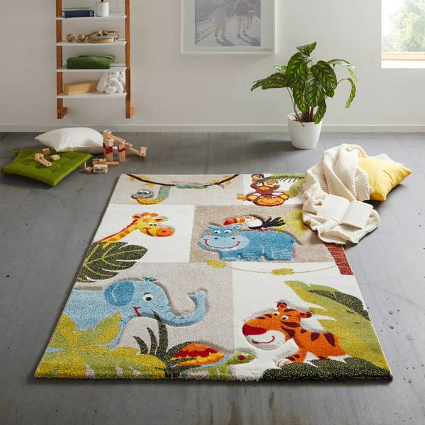 Kinderteppich JUNGLE Holzwerkstoff - 120 x 1 x 170 cm
