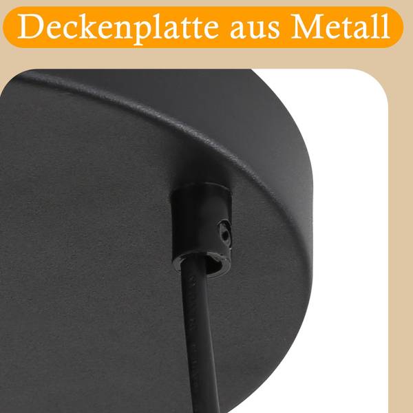 Pendelleuchte Marren Schwarz - Metall - 5 x 143 x 30 cm
