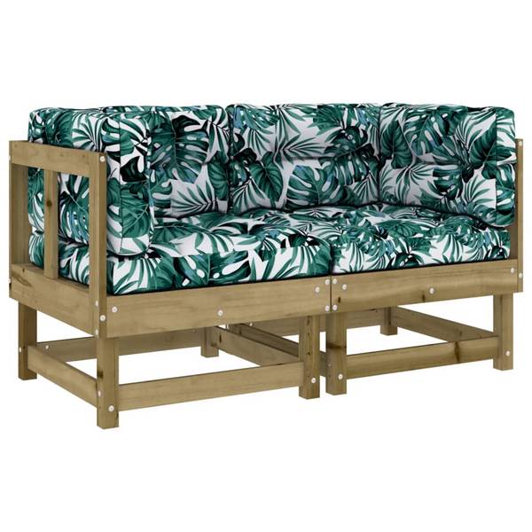 Ecksofas mit Kissen 2er Set V351 Dunkelbraun - 61 x 62 x 61 cm