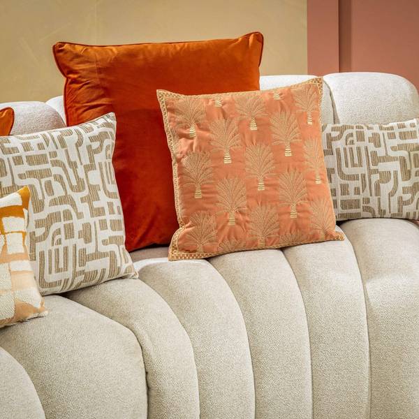 Kissenbezug Cycas Orange - Textil - 45 x 45 x 10 cm