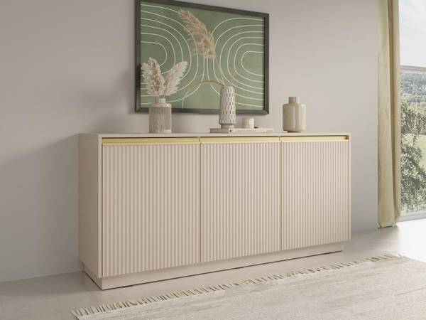 Sideboard POSINIA Beige - Holz teilmassiv - 39 x 72 x 154 cm