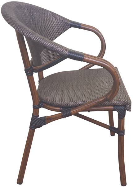 Gartenstuhl Madetta 2er Set Braun - Webstoff - 57 x 83 x 57 cm