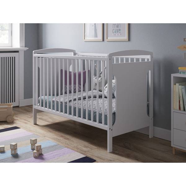 Mitwachsendes Babybett Weiß - Massivholz - 65 x 90 x 124 cm