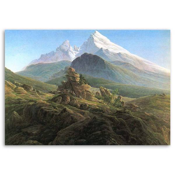 Wandbild der watzmann – c. d. friedrich 100 x 70 cm
