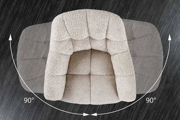 Stuhl PAPILLON Beige - Bouclé - Polyester - 65 x 83 x 66 cm