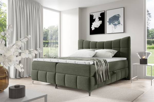 Boxspringbett CHARLES Grün - Breite: 164 cm