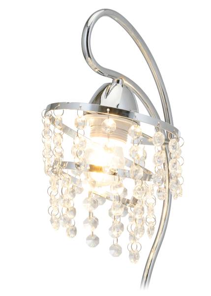 Tischlampe HH-CR-616LN-CH Silber - Glas - Metall - 21 x 45 x 21 cm