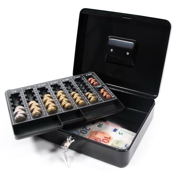 Geldkassette SAFE Schwarz - Stahl - 30 x 9 x 24 cm