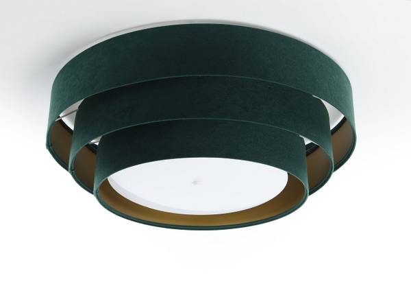 Deckenleuchte Triniti Veloursstoff Gold - Grün