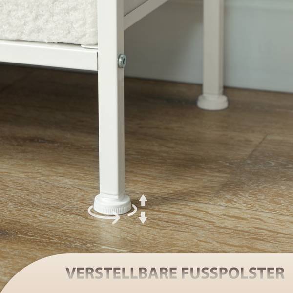 Kommode 831-979V90CW Weiß - Polyester - 30 x 76 x 110 cm