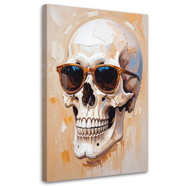 Tableau déco Crâne avec des lunettes 70 x 100 cm