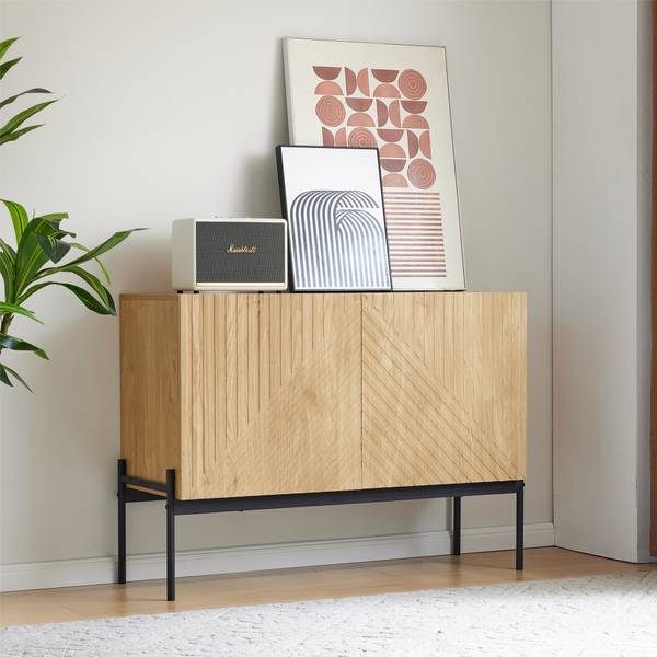 Sideboard NaturLine Ⅱ Beige - Stahl - 100 x 75 x 40 cm