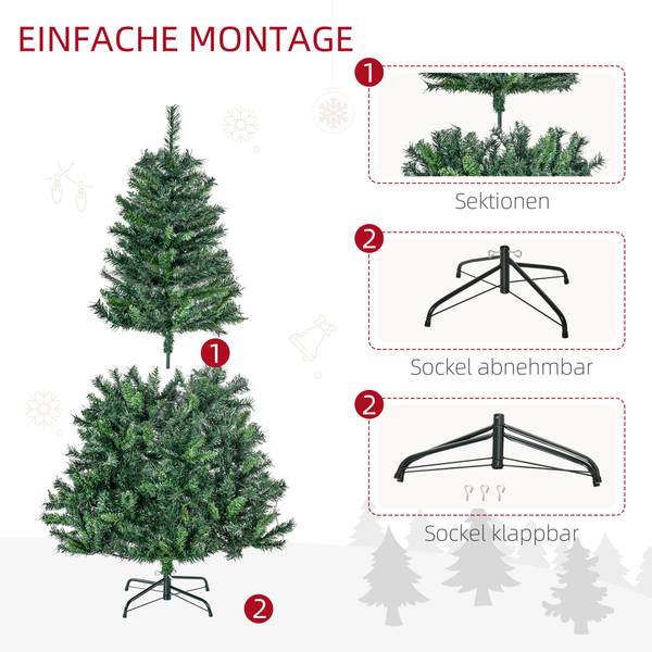 Künstlicher Weihnachtsbaum 830-185V02 Grün - Kunststoff - 95 x 150 x 95 cm