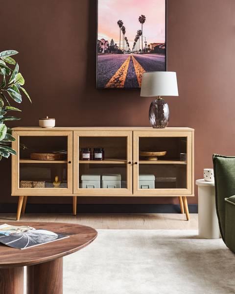 Vitrine ALBANY Braun - Holzwerkstoff - 150 x 76 x 40 cm