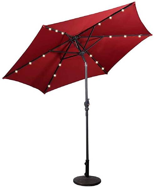 Ø270cm LED Sonnenschirm Rot - Kunststoff - 270 x 235 x 270 cm