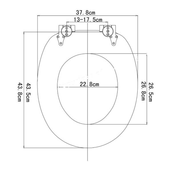 WC-Sitz Merle Blau - Weiß - Edelstahl - 38 x 2 x 44 cm