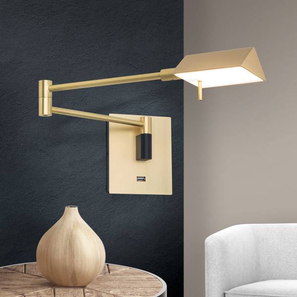 Wandleuchte BOSTON Gold - Metall - 11 x 17 x 57 cm