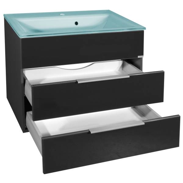 Waschbeckenunterschrank Kara Anthrazit Grau - Holzwerkstoff - 81 x 56 x 60 cm