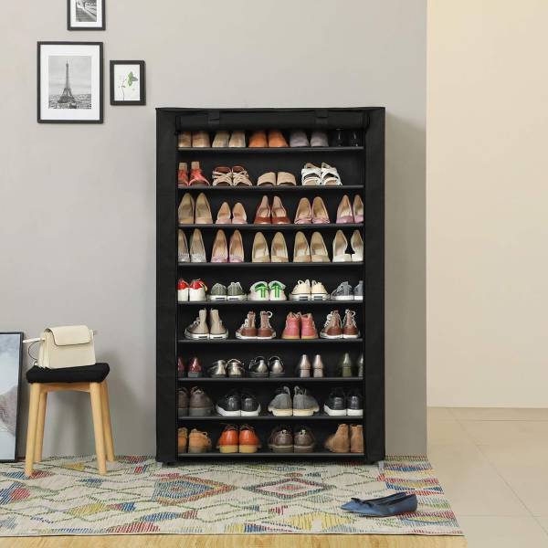 Schuhregal 100653 Schwarz - Stahl - 98 x 16 x 15 cm