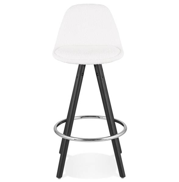 Tabouret De Bar FLORENCE Blanc - Tissu structuré - Tissé à plat - 41 x 87 x 41 cm