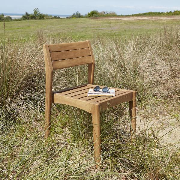 Gartenstuhl Beige - Massivholz - 48 x 80 x 45 cm