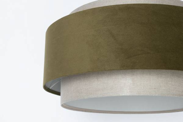 Hängeleuchte Doblo Boho Retro Grau - Grün - Textil - 95 x 25 x 95 cm