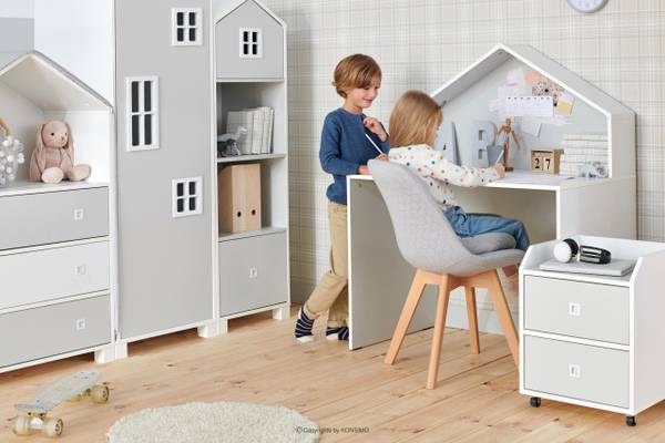 Kindercommode MIRUM grijs - wit - ABS - 80 x 126 x 45 cm