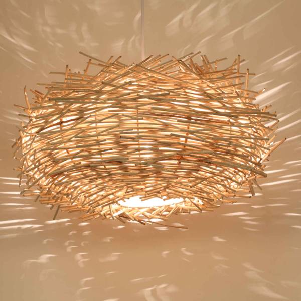 Rattan Lampe Mia Beige - Rattan - 40 x 21 x 40 cm
