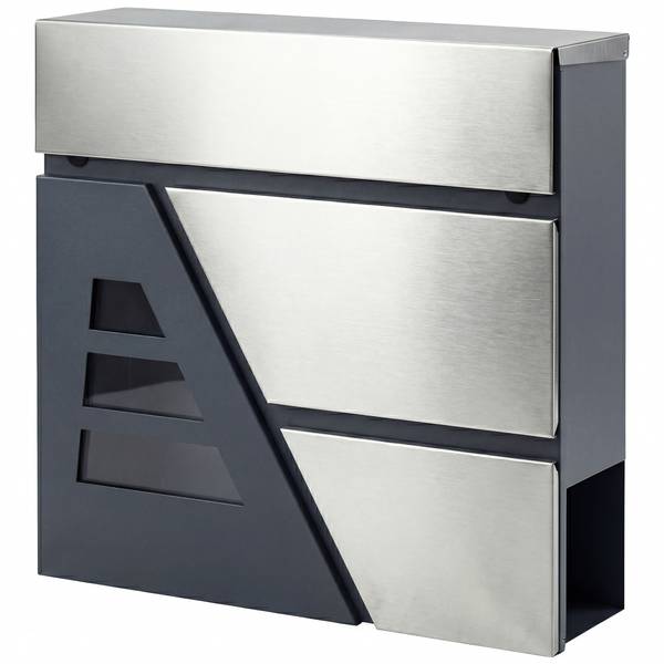 Briefkasten B80-019V00CG Grau - Metall - 10 x 37 x 37 cm