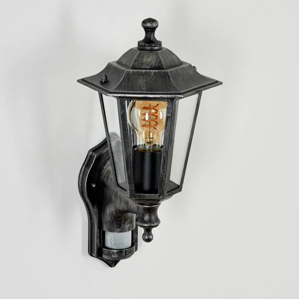 Außenwandleuchte Rivale Schwarz - Grau - Silber - Durchsichtig - 15 x 32 x 19 cm