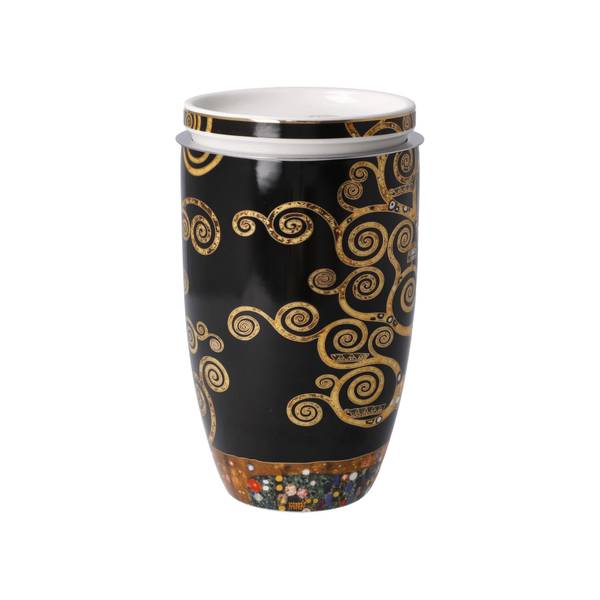 Teetasse Gustav Klimt  Der Lebensbaum Schwarz - Gold - Porzellan - 8 x 14 x 12 cm