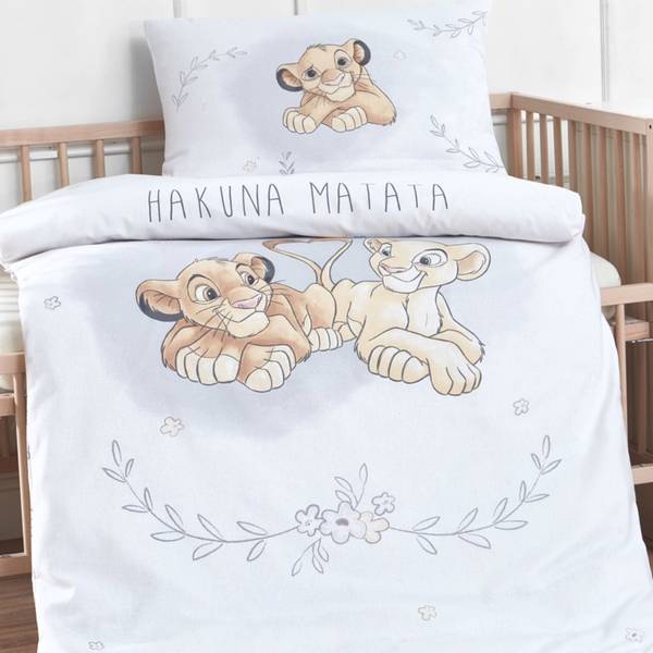 Babybettwäsche König der Löwen Biber Beige - Weiß - Textil - 100 x 135 x 1 cm