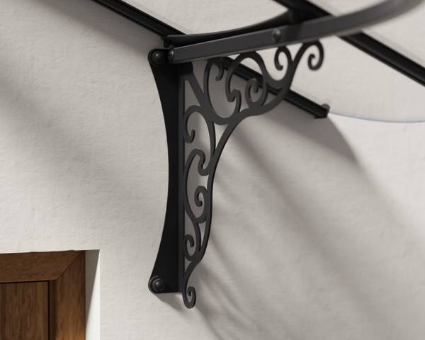Vordach Iris Schwarz - Metall - 125 x 80 x 175 cm
